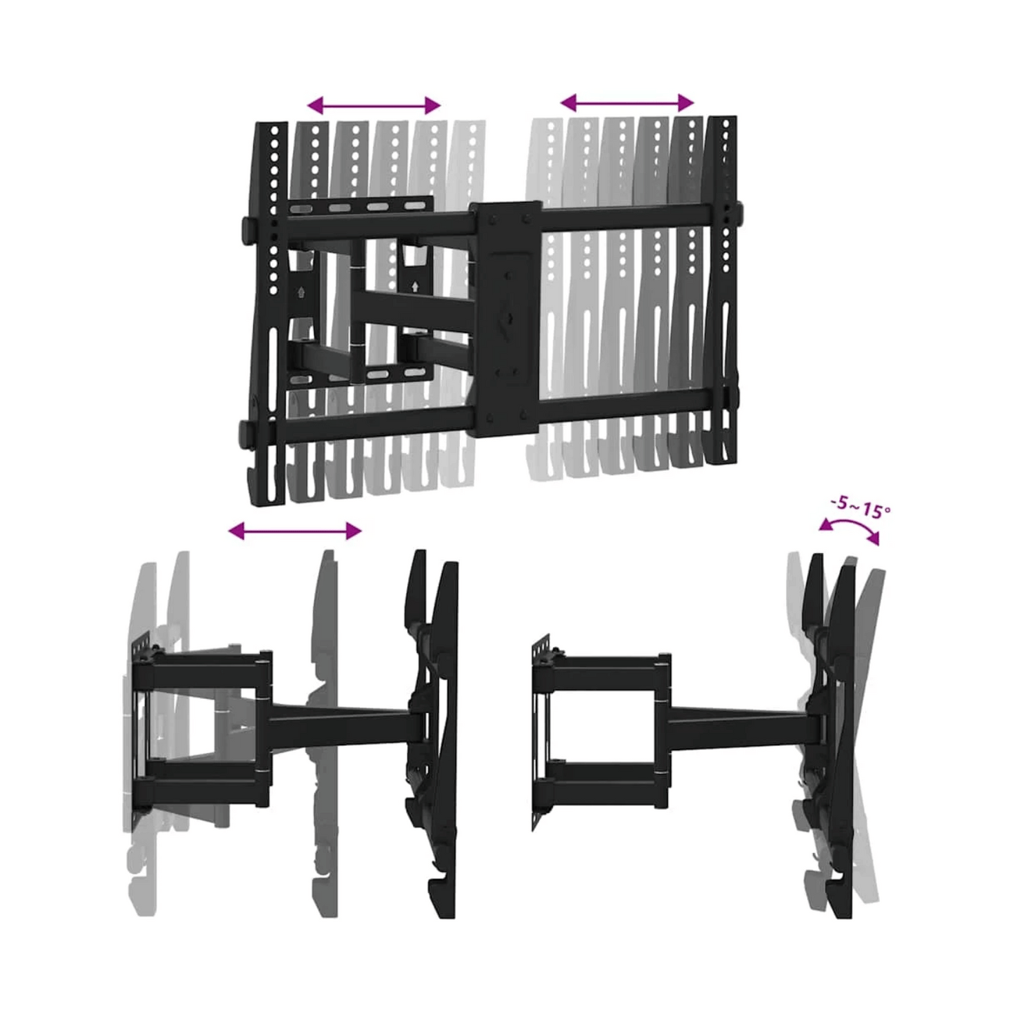 WallFlex 465 – Support TV Mural Orientable 37" à 80"