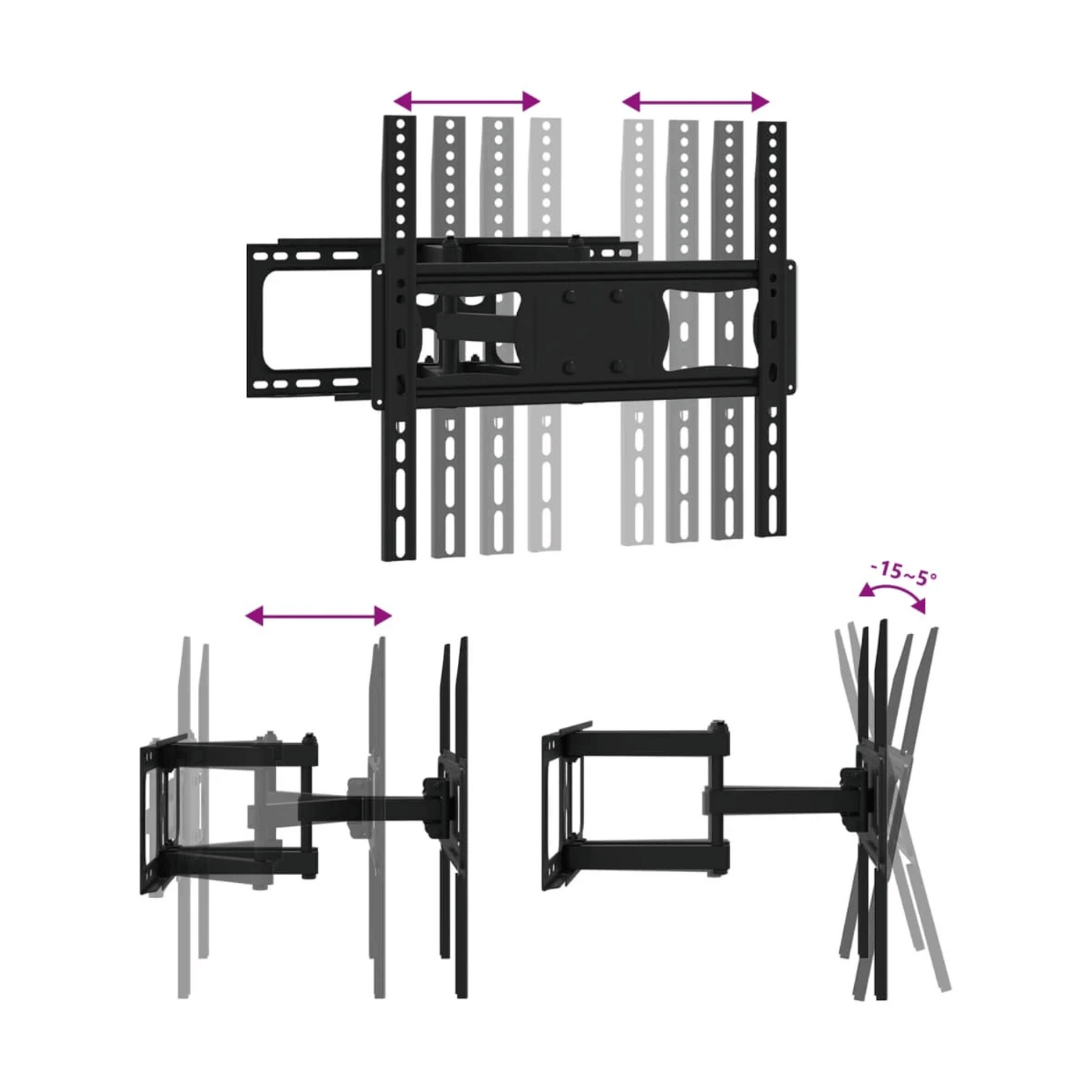 WallFlex 465 Compact – Support TV Mural Orientable 26" à 70"