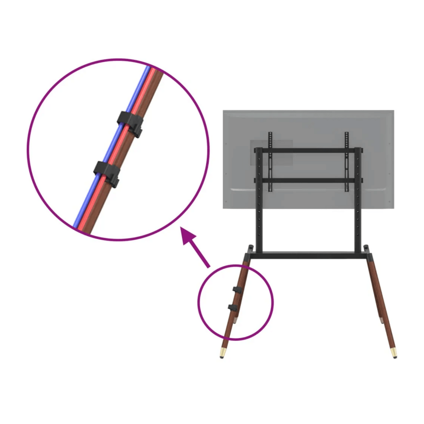 EaselWood 600 Noyer – Support TV Chevalet Élégant 37" à 86"