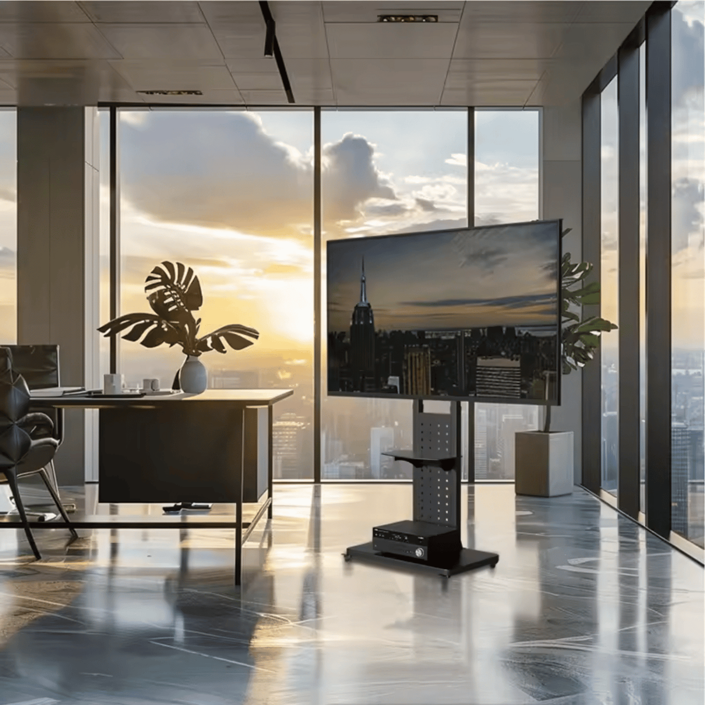 MoveCart Glide – Support TV sur roulettes 32" à 65"