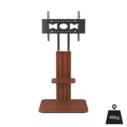 WoodStand 718 – Support TV sur Pied Design avec Étagères 32" à 65"